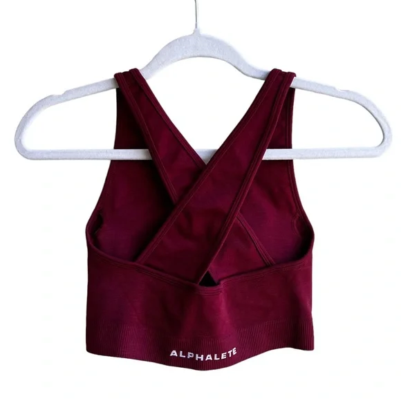 Alphalete Amplify High-Impact Padded Sports Bra - Bordeaux, Size Small - Picture 4 of 9